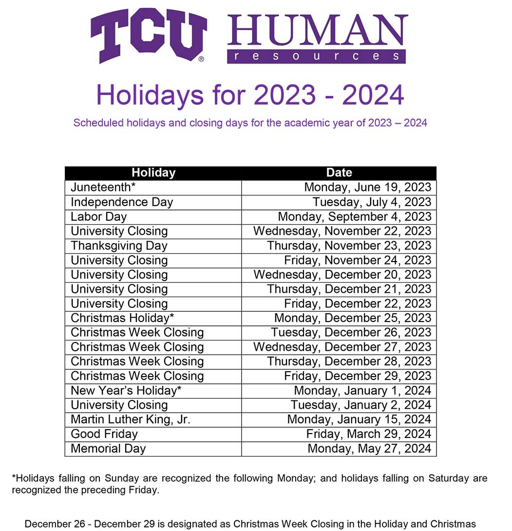 Tcu Spring 2024 Academic Calendar Xylia Lanette